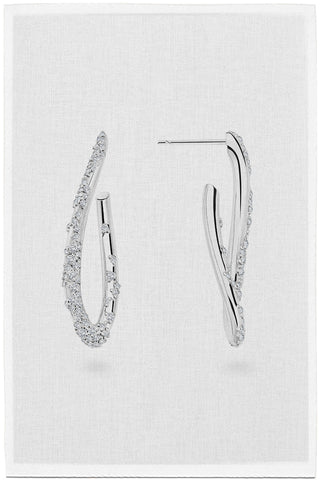 Arum earrings - Ocean Foam diamonds