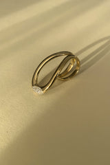 Sol large ring - 18k gold & diamonds