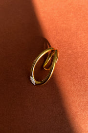 Sol thin ring - 18k gold & diamonds